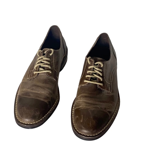 Men Cole haan brown distressed leather loafers size 9M (b42) - Picture 3 of 8